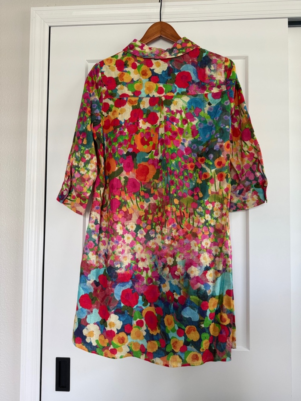Sara Campbell Multicolor Floral Mini Dress - Bright Pink, Green, Blue, Yellow - Picture 9 of 9